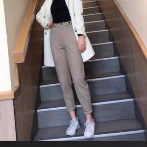 Women's Straight Leg Cotton Jeans, Almond Color